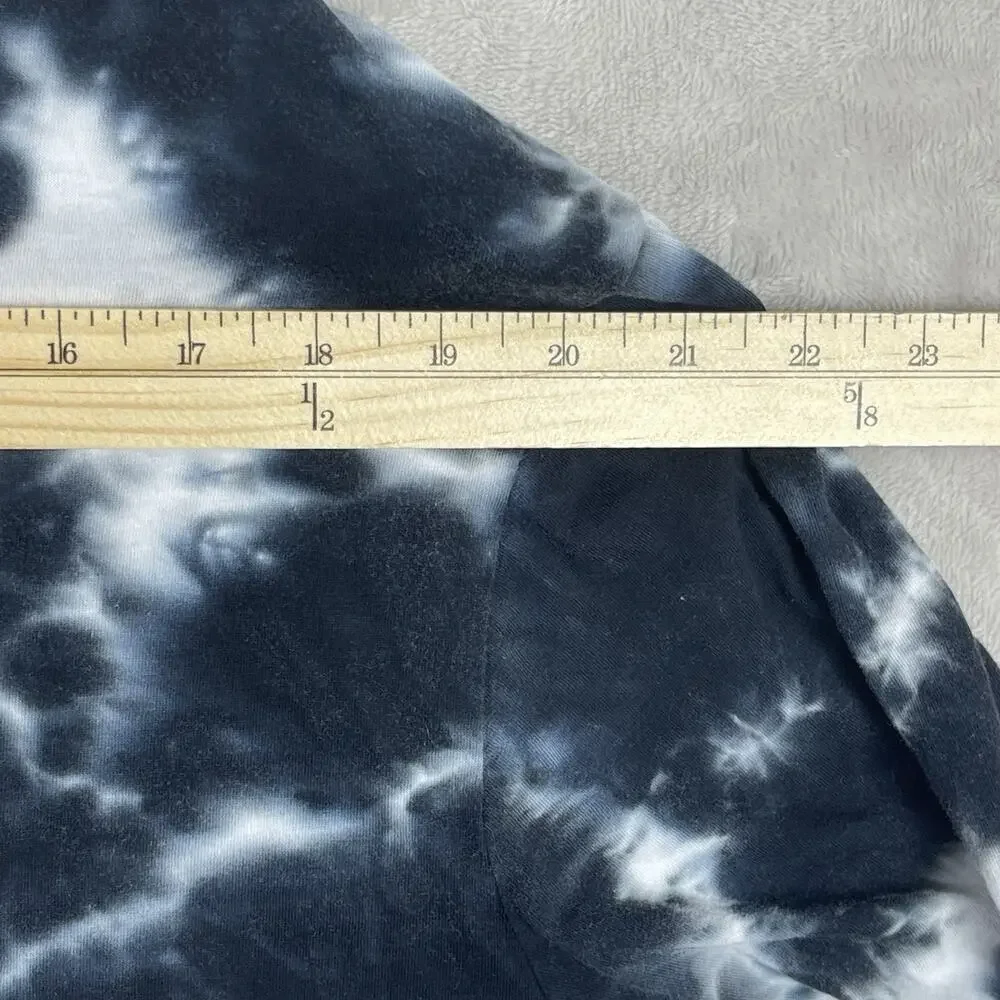 True Religion Tie Dye Black Velour Horseshoe T Shirt Men's 2XL Y2K Streetwear